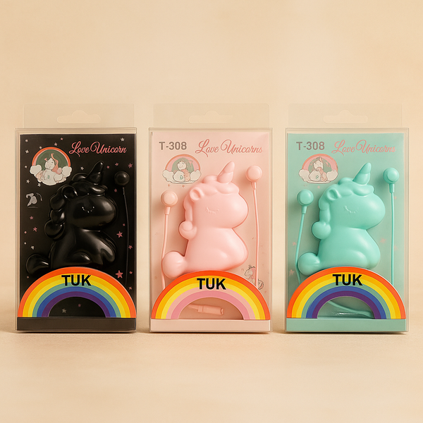 Unicorn Earphones with Mic | Cute Wired Headphones for Kids | In-Ear Design with Microphone | Ideal for Online Classes, Music & Gifting
