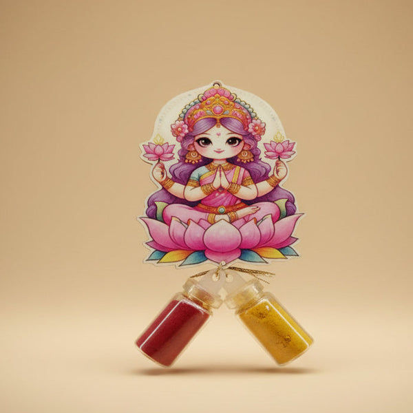 Divine Goddess Lakshmi Favor with Haldi |  Kumkum Vials