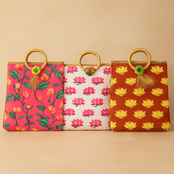 Bangle Handled Bag | Traditional Handbag with Round Handles | Perfect for Weddings, Gifting & Ethnic Outfits