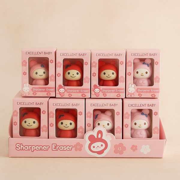 Kuromi Sharpener Eraser | 2-in-1 Cartoon Stationery for Kids | Cute, Compact & Perfect for Gifting