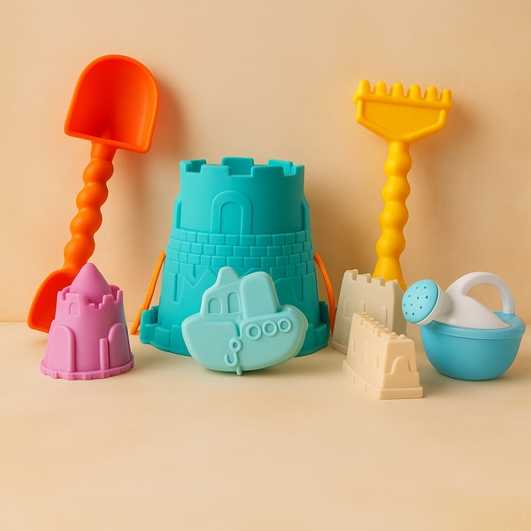 Castle Beach Toy Set for Kids | Sandcastle Building Kit with Bucket, Shovels, Molds & Rake | Fun Outdoor Summer Playset for Beach, Garden & Sandbox