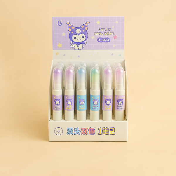 Kuromi Dual Highlighter | 2-in-1 Cute Pastel Marker for Notes & Journaling | Perfect for School, Study & Gifting