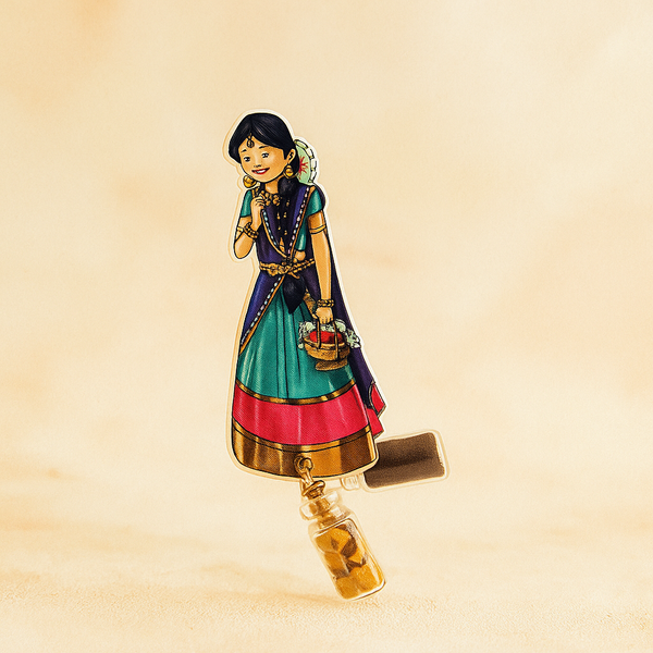 Flower Girl Kumkum Set | Traditional Indian Pooja Essentials | Decorative Kumkum Container | Gift for Festivals & Weddings