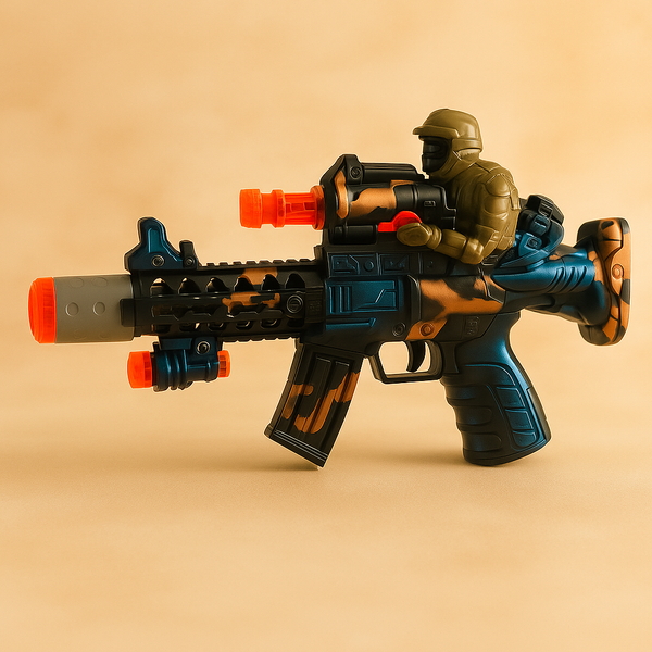 Toy Gun with Music, Lights & Smoke Effect | Battery Operated Action Gun with Realistic Sound & Flashing Effects | Fun Shooting Play Toy for Kids