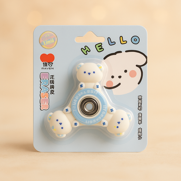 Spinner Eraser | Fun Fidget + Eraser Combo for Kids | Stress Relief & Stationery in One