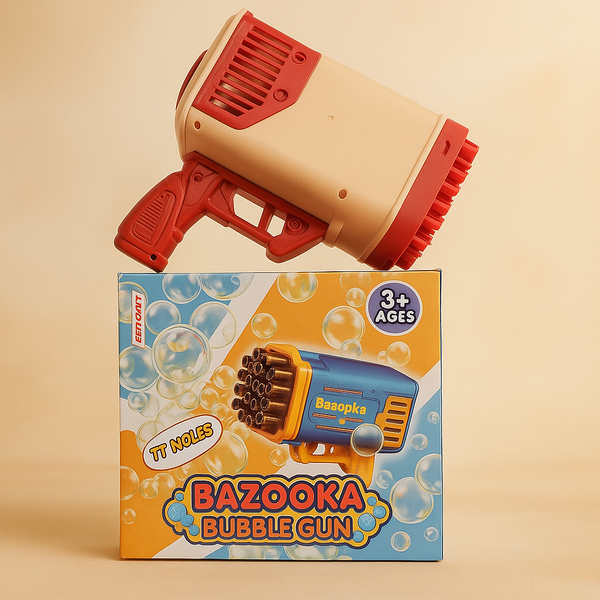 Bazooka Bubble Gun | 69/132-Hole Mega Bubble Blaster for Kids | Colorful, Rechargeable & Nonstop Fun!