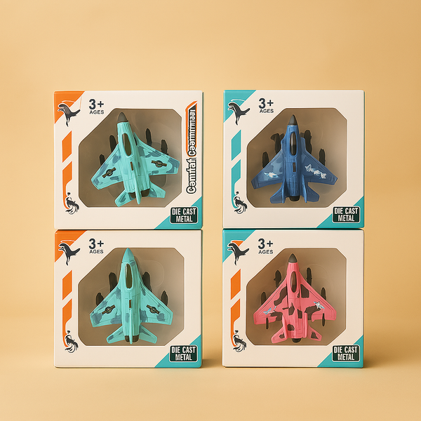 Plane Pull Back Toy | Die-Cast Mini Airplane with Pull-Back Action | Random Colours | Fun, Fast & Perfect for Gifting