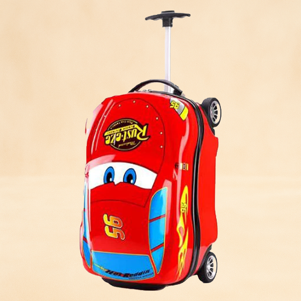 Car Trolley Bag with Inner Small Case for Kids | Cartoon Travel Luggage Set | Lightweight & Durable | Ideal for School & Trips