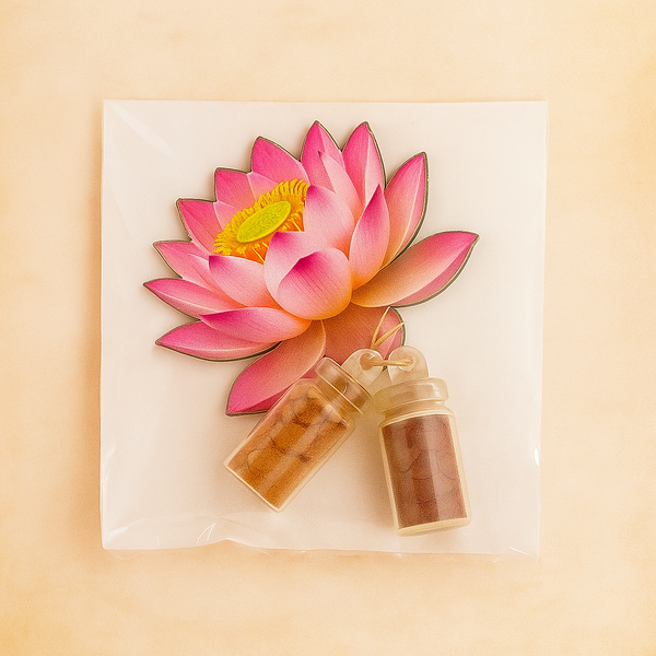 Lotus Kumkum Set | Traditional Indian Pooja Essentials | Decorative Kumkum Container | Gift for Festivals & Weddings