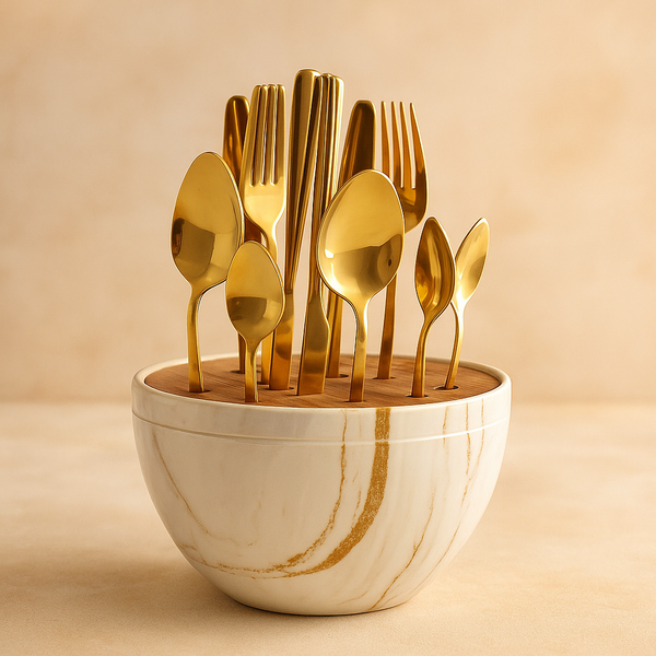 Golden Spoon & Fork Set | Luxury Dining Cutlery | Perfect for Gifting, Home & Celebrations