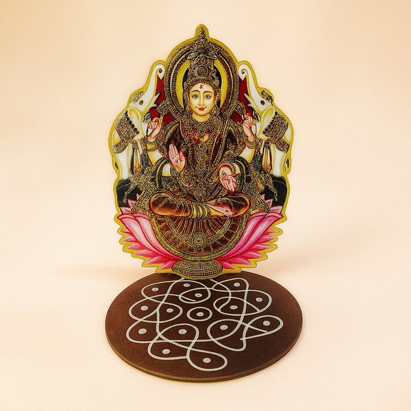 Gajalakshmi Diya Stand | Elegant Brass Candle Holder for Pooja & Festive Decor