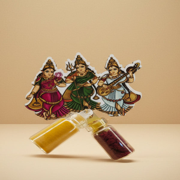 Traditional Favor with Haldi | Kumkum Glass Vials