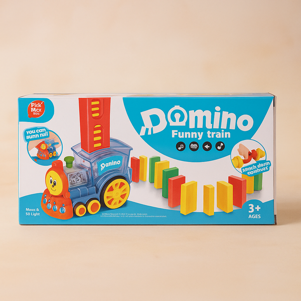 Domino Funny Train Toy for Kids | Automatic Domino Laying with Lights & Sounds | STEM Learning Fun | Ideal for Play & Gifting
