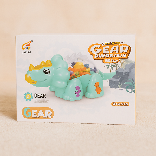 Gear Dinosaur Toy for Kids | Transparent Mechanical Design with Lights & Music | Moving Parts & Educational Fun | Ideal for Gifting