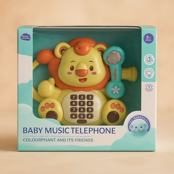 Lion Telephone Toy for Kids | Animal-Themed Musical Toy with Lights & Buttons | Pretend Play & Early Learning | Ideal for Toddlers & Gifting