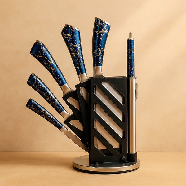 7 Pcs Knife Set with Stand | Stainless Steel Kitchen Knife Collection | Perfect for Chopping, Slicing & Dicing