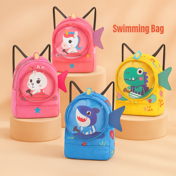 Kids Swimming Bag | Waterproof & Lightweight Sports Backpack | Ideal for Pool, Beach, Travel & School | Fun Cartoon Design