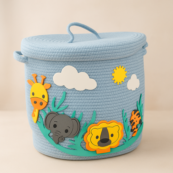 Animal Print Storage Bag for Kids | Foldable Organizer | Fun Jungle Theme