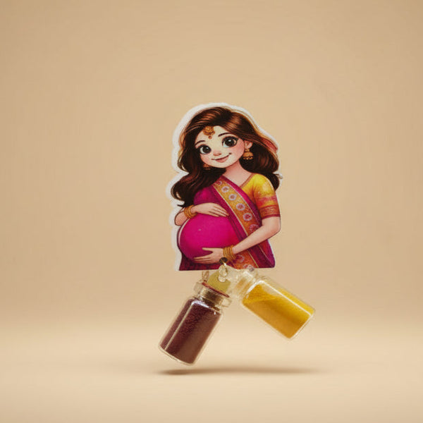 Traditional Indian Baby Shower Favor with Haldi | Kumkum Vials