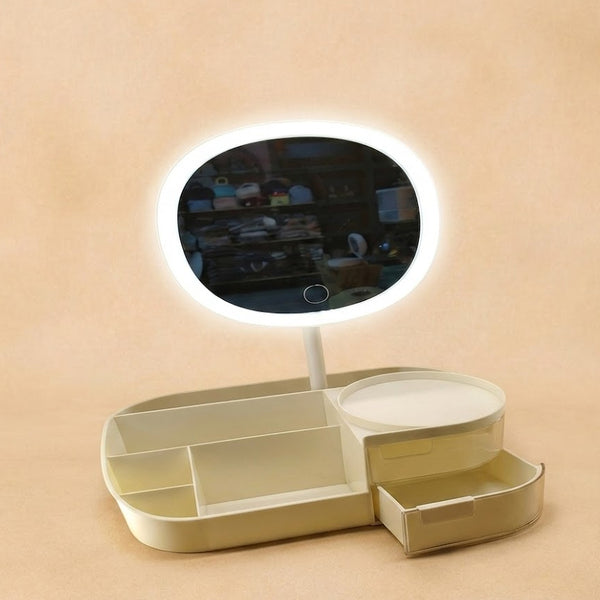 LED Makeup Mirror Organizer