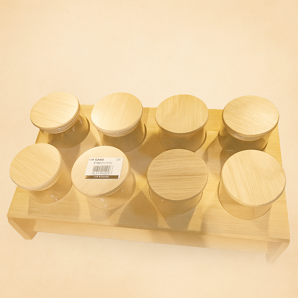 Sliding Glass Jar Set | Airtight Kitchen Storage Containers | Clear Glass Jars for Spices, Snacks, Coffee & Pantry Organization