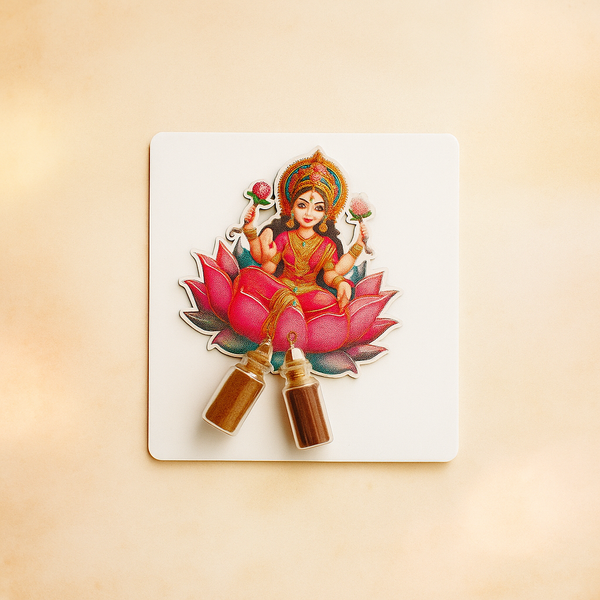 Mahalakshmi Kumkum Bottle Set | Traditional Indian Pooja Essentials | Decorative Kumkum Container | Gift for Festivals & Weddings