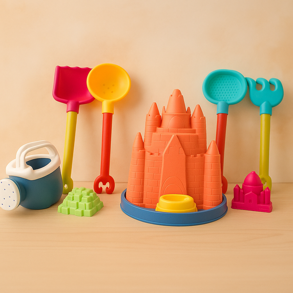 Castle Beach Toy Set for Kids | Sandcastle Building Kit with Bucket, Shovels, Rake & Molds | Fun Outdoor Summer Playset for Beach & Sandbox