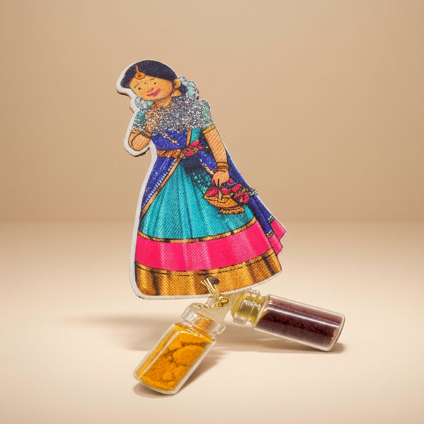 3" "Flower Big Girl" Traditional Haldi Kumkum Favor Pack – Unique Wedding Return Gift