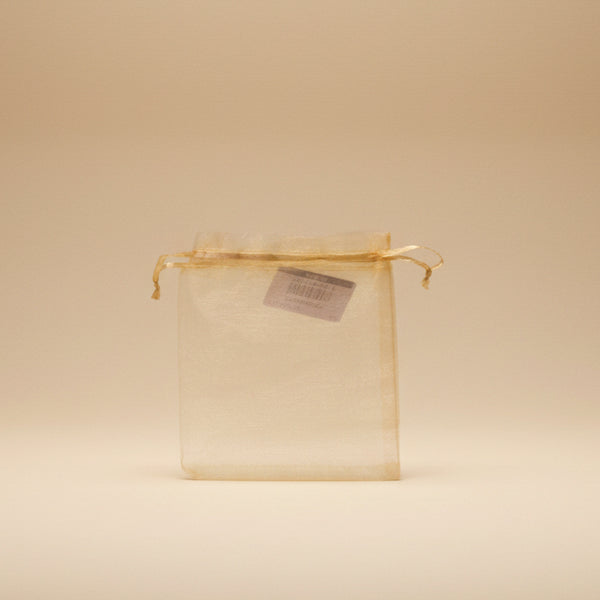 6x4" Sheer Organza Favor Pouch with Satin Drawstring | Elegant Golden Champagne