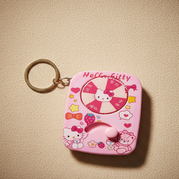 Hello Kitty Interactive Lucky Wheel Keychain | Pink Spin Wheel Pocket Toy & Bag Charm