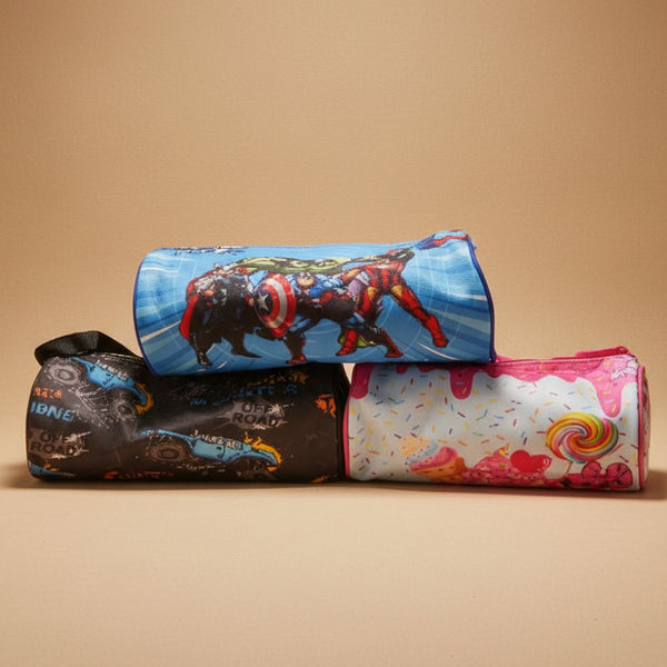 Kids' Cylindrical Duffle Favor Bags | Reusable Cartoon & Superhero Birthday Return Gift Pouhes